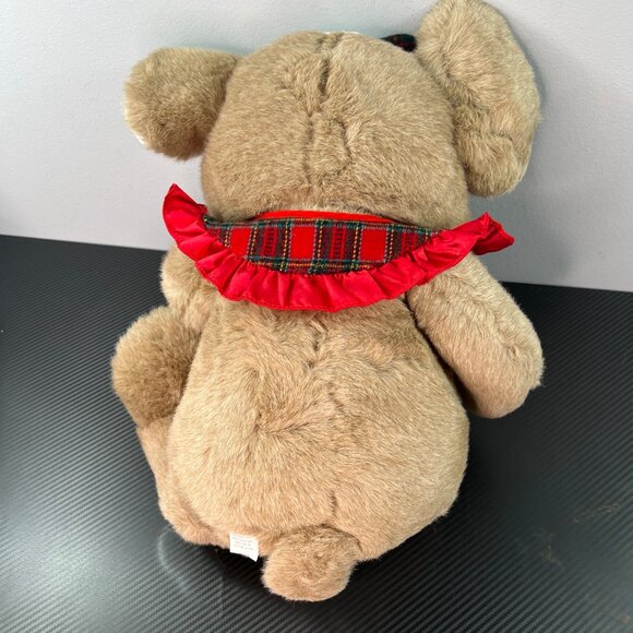 Vintage Holiday Mouse Plush WalMart 1996 Large 22" Plaid Collar Ear Bow - Picture 6 of 10